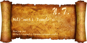 Németi Tamás névjegykártya